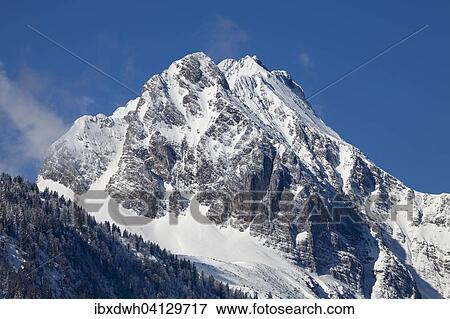 Stock Photo - Waxenstein mountain, from Mittenwald, Wetterstein Mountains, Werdenfelser Land, Upper Bavaria, Bavaria, Germany, Europe. Fotosearch