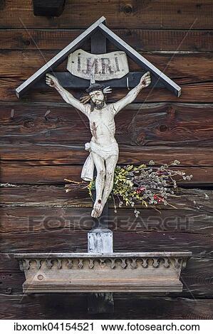 Wayside shrine, crucifix, Pragraten am Grossvenediger, Virgental valley, East Tyrol, Austria, Europe View Large Photo Image Stock Image - Wayside shrine, crucifix, Pragraten am Grossvenediger, Virgental valley, East Tyrol, Austria, Europe. Fotosearch