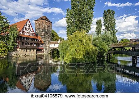 Weinstadel, water tower, Henker- or long bridge, river Pegnitz, historic centre, Nuremberg, Middle Franconia, Franconia, Bavaria, Germany, Europe View Large Photo Image Stock Photo - Weinstadel, water tower, Henker- or long bridge, river Pegnitz, historic centre, Nuremberg, Middle Franconia, Franconia, Bavaria, Germany, Europe. Fotosearch