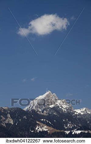 Stock Photo - Wendelstein summit, Mangfall mountains, Bavarian Alps, Upper Bavaria, Bavaria, Germany, Europe. Fotosearch