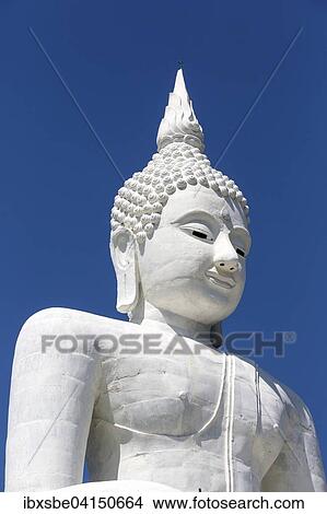 White Buddha statue, Giant Buddha, Surin, Surin Province, Isaan, Isaan, Thailand, Asia View Large Photo Image Picture - White Buddha statue, Giant Buddha, Surin, Surin Province, Isaan, Isaan, Thailand, Asia. Fotosearch