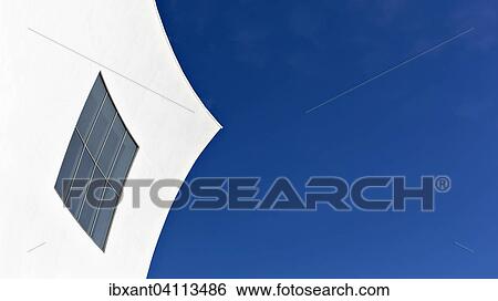 White concave facade with window against a blue sky, detail, Auditorium and Convention Center Infanta Dona Elena, Aguilas, Murcia, Spain, Europe View Large Photo Image Stock Photograph - White concave facade with window against a blue sky, detail, Auditorium and Convention Center Infanta Dona Elena, Aguilas, Murcia, Spain, Europe. Fotosearch