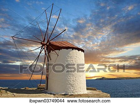 Windmill, Chios, island of Chios, North Aegean, Greece, Europe View Large Photo Image Picture - Windmill, Chios, island of Chios, North Aegean, Greece, Europe. Fotosearch