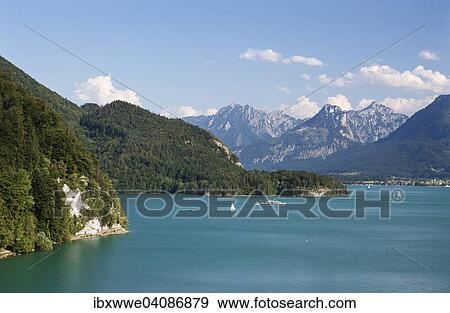 Wolfgangsee Lake, Furberg am Wolfgangsee, St. Gilgen, Salzkammergut, Salzburg State, Austria, Europe View Large Photo Image Stock Photo - Wolfgangsee Lake, Furberg am Wolfgangsee, St. Gilgen, Salzkammergut, Salzburg State, Austria, Europe. Fotosearch
