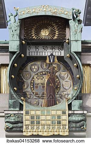 Stock Photo - Ankeruhr or Anker Clock, Art Nouveau music box, Hoher Markt, Vienna, Austria, Europe. Fotosearch