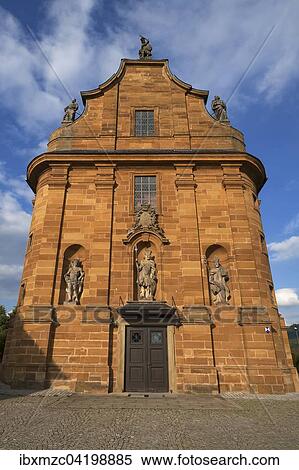 Stock Photography - Baroque Church of St. Wenceslaus, Litzendorf, Upper Franconia, Bavaria, Germany, Europe. Fotosearch