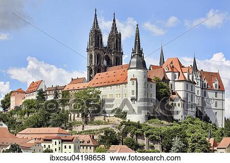 Castle hill with Albrechtsburg and Cathedral, Meissen district, Saxony, Germany, Europe View Large Photo Image Stock Photo - Castle hill with Albrechtsburg and Cathedral, Meissen district, Saxony, Germany, Europe. Fotosearch