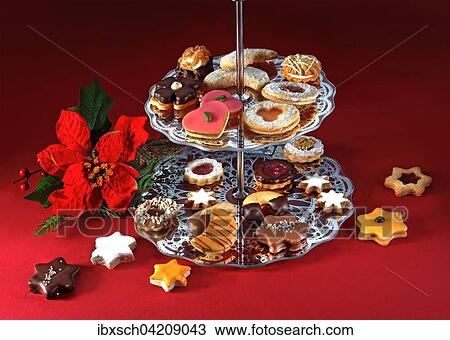 Christmas cookies on an etagere View Large Photo Image Stock Image - Christmas cookies on an etagere. Fotosearch