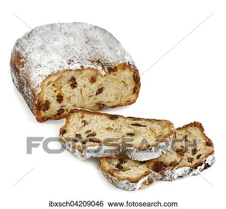 Christmas stollen, sweet cake, partly sliced, slices View Large Photo Image Stock Photograph - Christmas stollen, sweet cake, partly sliced, slices. Fotosearch