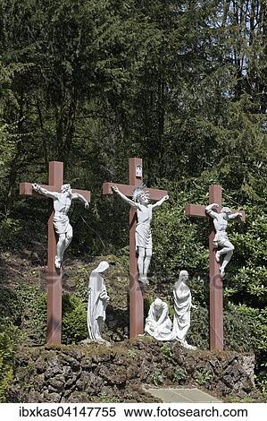 Stock Photography - Crucifixion on the Calvary, Kalvarienberg, Velbert-Neviges, North Rhine-Westphalia, Germany, Europe. Fotosearch