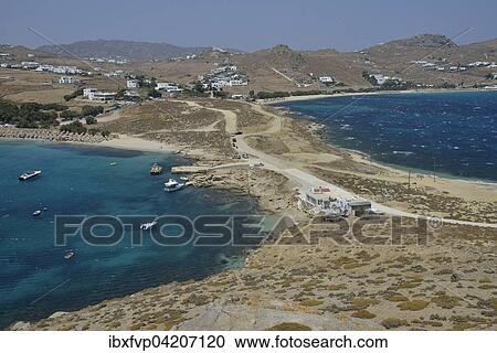 Double beach of Kalafati, Mykonos, Cyclades, Greece, Europe View Large Photo Image Stock Image - Double beach of Kalafati, Mykonos, Cyclades, Greece, Europe. Fotosearch