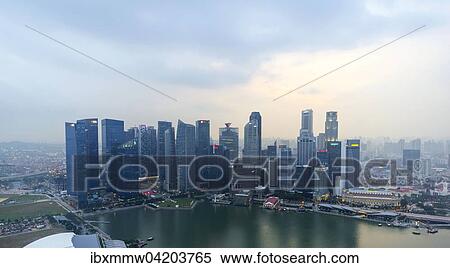 Stock Photography - Downtown, financial district, skyscrapers, Singapore, Asia. Fotosearch