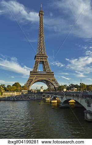 Eiffel Tower with river Seine, Paris, Ile-de-France, France, Europe View Large Photo Image Stock Image - Eiffel Tower with river Seine, Paris, Ile-de-France, France, Europe. Fotosearch