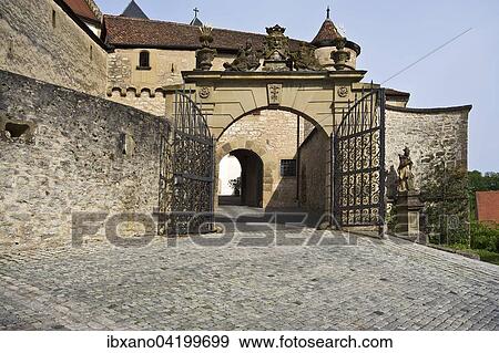 Entrance gate, Grosscomburg Abbey, Schwabisch Hall, Baden-Wurttemberg, Germany, Europe View Large Photo Image Stock Photo - Entrance gate, Grosscomburg Abbey, Schwabisch Hall, Baden-Wurttemberg, Germany, Europe. Fotosearch