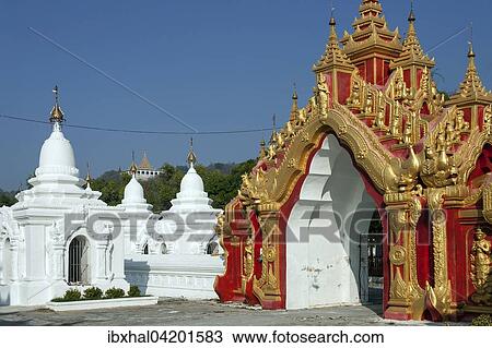 Entrance to the Kuthodaw Pagoda and Maha Lawka Marazein Pagoda, Mandalay, Division Mandalay, Myanmar, Asia View Large Photo Image Stock Image - Entrance to the Kuthodaw Pagoda and Maha Lawka Marazein Pagoda, Mandalay, Division Mandalay, Myanmar, Asia. Fotosearch