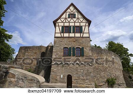 Former residential tower of a high medieval imperial castle, rebuilt, Burg Konigsberg castle, Konigsberg in Bavaria, Lower Franconia, Bavaria, Germany, Europe View Large Photo Image Stock Photo - Former residential tower of a high medieval imperial castle, rebuilt, Burg Konigsberg castle, Konigsberg in Bavaria, Lower Franconia, Bavaria, Germany, Europe. Fotosearch