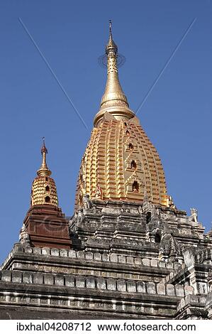 Golden stupa of the Ananda Temple, Pagoda, Bagan, Mandalay Division, Myanmar, Asia View Large Photo Image Stock Image - Golden stupa of the Ananda Temple, Pagoda, Bagan, Mandalay Division, Myanmar, Asia. Fotosearch