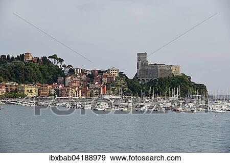 Harbor, castle, Lerici, La Spezia Province, Liguria, Italy, Europe View Large Photo Image Stock Photo - Harbor, castle, Lerici, La Spezia Province, Liguria, Italy, Europe. Fotosearch