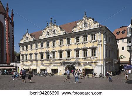 Haus zum Falken, Falkenhaus, Wurzburg, Lower Franconia, Bavaria, Germany, Europe View Large Photo Image Stock Image - Haus zum Falken, Falkenhaus, Wurzburg, Lower Franconia, Bavaria, Germany, Europe. Fotosearch