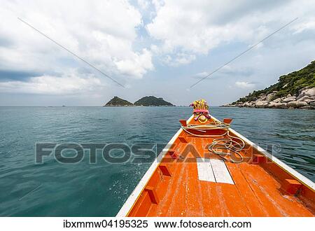 Heck of a longtail boat, island of Koh Tao, Gulf of Thailand, Thailand, Asia View Large Photo Image Stock Photography - Heck of a longtail boat, island of Koh Tao, Gulf of Thailand, Thailand, Asia. Fotosearch
