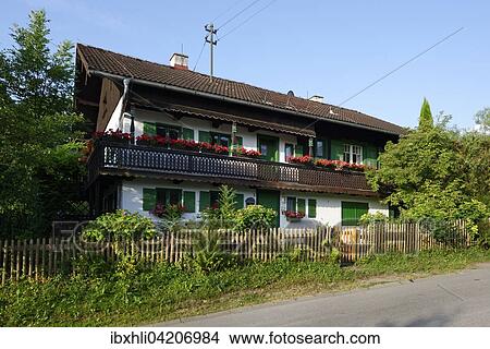 Hollerhaus house in Irschenhausen, farmhouse, film set of the series Bulle von Tolz, Pension Berghammer, Upper Bavaria, Bavaria, Germany, Europe View Large Photo Image Picture - Hollerhaus house in Irschenhausen, farmhouse, film set of the series Bulle von Tolz, Pension Berghammer, Upper Bavaria, Bavaria, Germany, Europe. Fotosearch