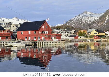 Houses by the harbor, mountains behind, Svolvaer, Austvagoy island, Lofoten, Nordland, Norway, Europe View Large Photo Image Stock Image - Houses by the harbor, mountains behind, Svolvaer, Austvagoy island, Lofoten, Nordland, Norway, Europe. Fotosearch