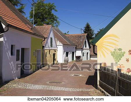 Kellergasse street, Falkenstein, Weinviertel, Lower Austria, Austria, Europe View Large Photo Image Picture - Kellergasse street, Falkenstein, Weinviertel, Lower Austria, Austria, Europe. Fotosearch