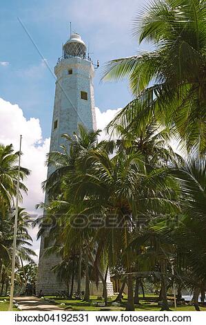 Stock Image - Lighthouse, Dondra, southern province, Indian Ocean, Ceylon, Sri Lanka, Asia. Fotosearch