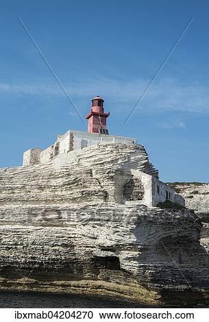 Lighthouse on chalk cliff, Bonifacio, Corsica, France, Europe View Large Photo Image Stock Image - Lighthouse on chalk cliff, Bonifacio, Corsica, France, Europe. Fotosearch