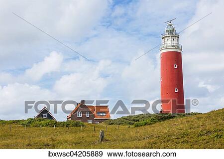 Lighthouse with houses Eierland, De Cocksdorp, Texel, West Frisian Islands, Province of North Holland, Holland, The Netherlands, Europe View Large Photo Image Stock Photo - Lighthouse with houses Eierland, De Cocksdorp, Texel, West Frisian Islands, Province of North Holland, Holland, The Netherlands, Europe. Fotosearch