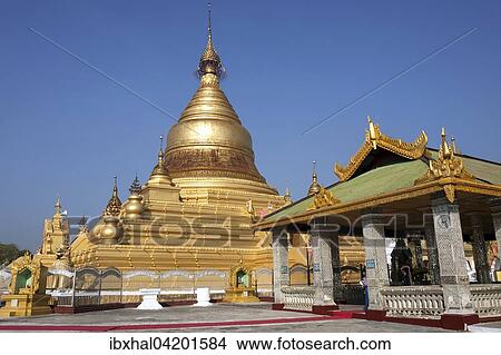 Picture - Maha Lawka Marazein Pagoda, Mandalay, Division Mandalay, Myanmar, Asia. Fotosearch