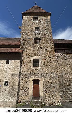 Medieval defence tower of the town wall, Amberg, Upper Palatinate, Bavaria, Germany, Europe View Large Photo Image Stock Photo - Medieval defence tower of the town wall, Amberg, Upper Palatinate, Bavaria, Germany, Europe. Fotosearch