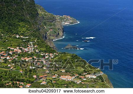 North coast with the village of Arco de Sao Jorge, Madeira, Portugal, Europe View Large Photo Image Stock Photo - North coast with the village of Arco de Sao Jorge, Madeira, Portugal, Europe. Fotosearch