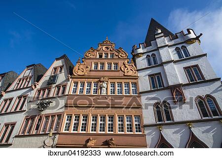 Old houses at the main market, historic center of the medieval Unesco World Heritage Site, Trier, Rhineland-Palatinate, Germany, Europe View Large Photo Image Stock Image - Old houses at the main market, historic center of the medieval Unesco World Heritage Site, Trier, Rhineland-Palatinate, Germany, Europe. Fotosearch