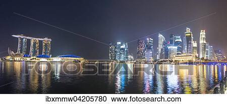Panorama Marina Bay at night, Singapore River, Marina Bay Sands Hotel, financial center, Finance District, Singapore, Asia View Large Photo Image Stock Image - Panorama Marina Bay at night, Singapore River, Marina Bay Sands Hotel, financial center, Finance District, Singapore, Asia. Fotosearch