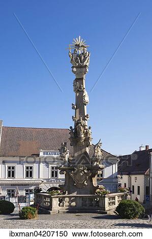 Plague pillar, Town Hall Square, Weitra, Waldviertel, Lower Austria, Austria, Europe View Large Photo Image Stock Image - Plague pillar, Town Hall Square, Weitra, Waldviertel, Lower Austria, Austria, Europe. Fotosearch