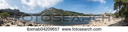 Stock Photo - Reservoir of Ospedale, Barrage de l'Ospedale, Highland Massif de L'Ospedale Porto-Vecchio, Department Corse-du-Sud, Corsica, France, Europe. Fotosearch