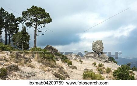 Rock formation, mountain landscape, L'Ospedale Alta Rocca, Corsica, France, Europe View Large Photo Image Stock Photo - Rock formation, mountain landscape, L'Ospedale Alta Rocca, Corsica, France, Europe. Fotosearch