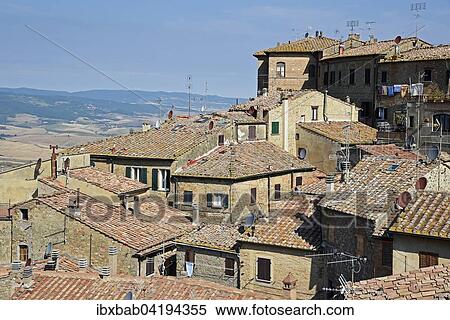 Rooftops and cityscape, Volterra, Province of Pisa, Tuscany, Italy, Europe View Large Photo Image Stock Photography - Rooftops and cityscape, Volterra, Province of Pisa, Tuscany, Italy, Europe. Fotosearch
