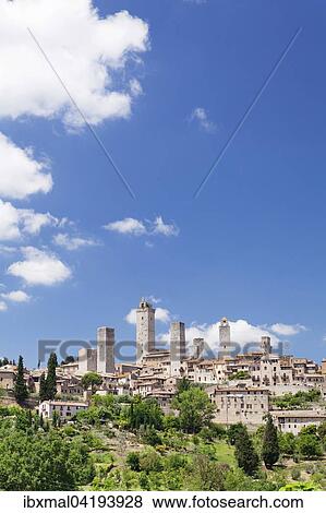 San Gimignano, a UNESCO World Heritage Site, Tuscany, Province of Siena, Italy, Europe View Large Photo Image Stock Photo - San Gimignano, a UNESCO World Heritage Site, Tuscany, Province of Siena, Italy, Europe. Fotosearch