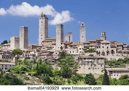 San Gimignano, a UNESCO World Heritage Site, Tuscany, Province of Siena, Italy, Europe View Large Photo Image Stock Photo - San Gimignano, a UNESCO World Heritage Site, Tuscany, Province of Siena, Italy, Europe. Fotosearch