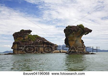Sandstone rocks in the South China Sea on the coast of Bako National Park, Sarawak, Borneo, Malaysia, Asia View Large Photo Image Stock Photo - Sandstone rocks in the South China Sea on the coast of Bako National Park, Sarawak, Borneo, Malaysia, Asia. Fotosearch