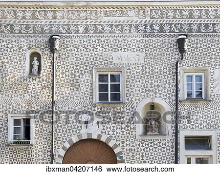 Sgraffito house, Gmund, Waldviertel, Lower Austria, Austria, Europe View Large Photo Image Stock Photograph - Sgraffito house, Gmund, Waldviertel, Lower Austria, Austria, Europe. Fotosearch
