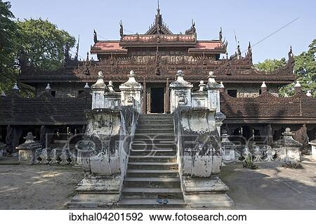 Shwenandaw Monastery, Mandalay, Division Mandalay, Myanmar, Asia View Large Photo Image Stock Image - Shwenandaw Monastery, Mandalay, Division Mandalay, Myanmar, Asia. Fotosearch