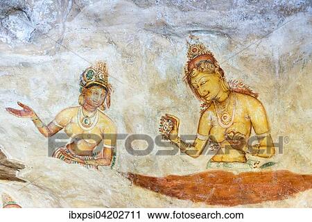 Sigiriya Wall Frescoes, Sigiriya or Lion Rock, Sri Lanka, Asia View Large Photo Image Stock Image - Sigiriya Wall Frescoes, Sigiriya or Lion Rock, Sri Lanka, Asia. Fotosearch