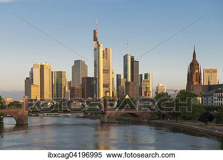 Skyline in the morning light, Frankfurt am Main, Hesse, Germany, Europe View Large Photo Image Stock Photography - Skyline in the morning light, Frankfurt am Main, Hesse, Germany, Europe. Fotosearch