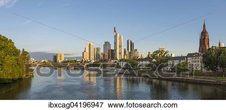 Skyline with Eiserner Steg pedestrian bridge, Frankfurt, Hesse, Germany, Europe View Large Photo Image Stock Photo - Skyline with Eiserner Steg pedestrian bridge, Frankfurt, Hesse, Germany, Europe. Fotosearch