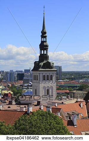 St. Nicholas' Church, Niguliste Kirik, seen from the tower of the cathedral Toomkirik, Tallinn, Estonia, Europe View Large Photo Image Stock Image - St. Nicholas' Church, Niguliste Kirik, seen from the tower of the cathedral Toomkirik, Tallinn, Estonia, Europe. Fotosearch