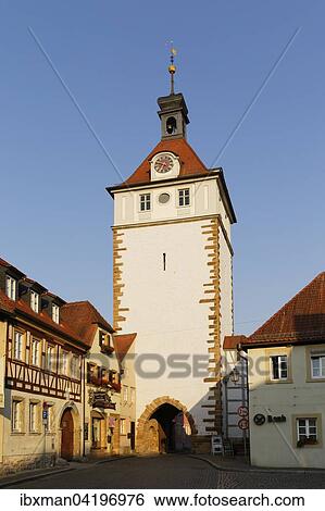 Stadtturm or Town Tower, Prichsenstadt, Lower Franconia, Franconia, Bavaria, Germany, Europe View Large Photo Image Stock Photograph - Stadtturm or Town Tower, Prichsenstadt, Lower Franconia, Franconia, Bavaria, Germany, Europe. Fotosearch
