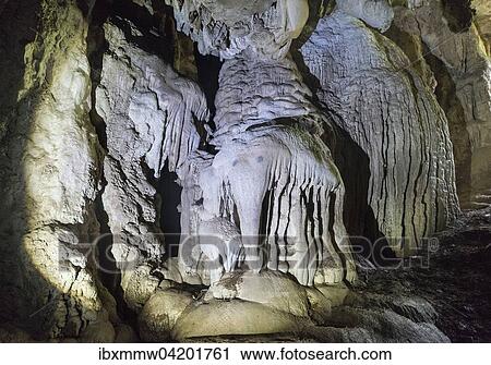 Stock Image - Stalagmite in the shape of an elephant, cave, Elephant Cave, Taman Negara National Park, Jerantut, Pahang, Malaysia, Asia. Fotosearch